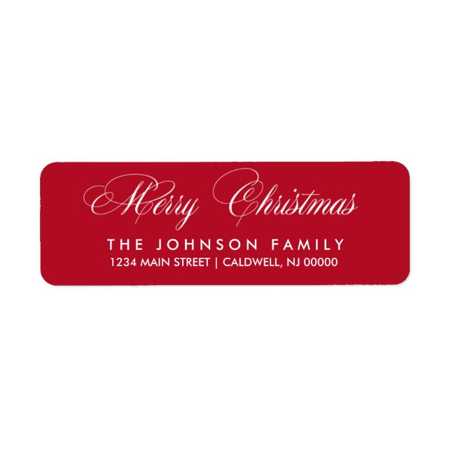 Merry Christmas Return Address Labels (Front)