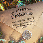 Merry Christmas return address Self-inking Stamp<br><div class="desc">Beautiful Return Address self-inking Rubber Stamp featuring the wording Merry Christmas complemented by holly leaves. This stamp brings festive joy to your holiday envelopes,  cards,  and more,  spreading Christmas cheer with every mailing. Embrace the season's spirit with this delightful stamp,  making your Christmas wishes truly unique.</div>