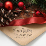 Merry Christmas Return Address Self-inking Stamp<br><div class="desc">Simple and elegant return address stamp for your holiday correspondence featuring "Merry Christmas" in a stylish script and your name and address in simple modern typography.</div>
