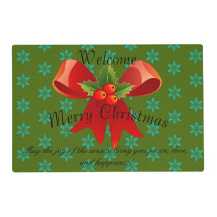 Merry Christmas Reversible Rustic Barnwood Placemat