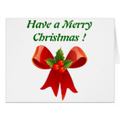 "MERRY CHRISTMAS" RIBBON BOW (Front Horizontal)