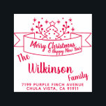 Merry Christmas Ribbon Handwriting Self-inking Stamp<br><div class="desc">Easily personalize these custom Merry Christmas Ribbon Handwriting self-inking rubber stamps with your own names and address. To customize these rubber stamps, click on "Personalize this template" and change the text in the boxes provided. Available in 9 different colors and 6 sizes. Please view your design on the monitor as...</div>