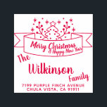 Merry Christmas Ribbon Handwriting Self-inking Stamp<br><div class="desc">Easily personalize these custom Merry Christmas Ribbon Handwriting self-inking rubber stamps with your own names and address. To customize these rubber stamps, click on "Personalize this template" and change the text in the boxes provided. Available in 9 different colors and 6 sizes. Please view your design on the monitor as...</div>