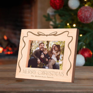 Merry Christmas Ribbon Holiday Engraved Frames
