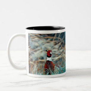 Merry Christmas Ring-neck Pheasant Two-Tone Coffee Mug