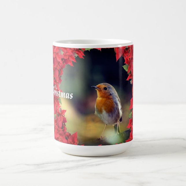 Merry Christmas Robin Coffee Mug (Center)