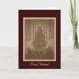Merry Christmas-Rockefeller Center Tree-Vintage Holiday Card