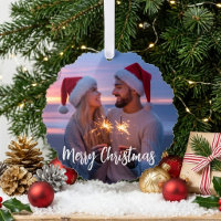 Merry Christmas Romantic Couple Sunset Photo