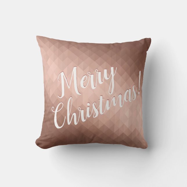 Merry Christmas rose gold chic holidays  Throw Pillow (Front)