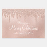 Rose gold glitter drips pink sparkle glam girly wrapping paper sheets