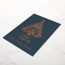 Merry Christmas Rose Gold Foil Christmas