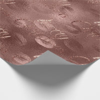 Merry Christmas Rose Gold Glitter Script Elegant Wrapping Paper | Zazzle