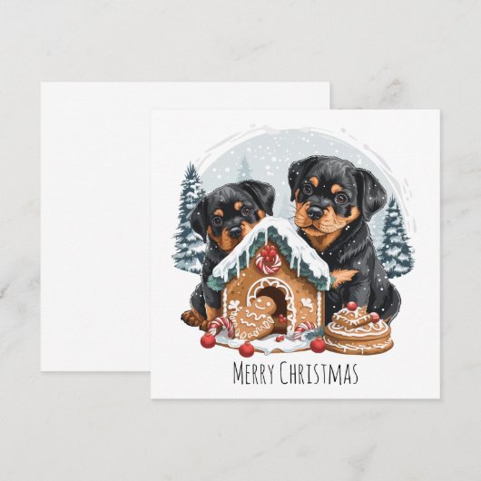 Merry Christmas Rottweiler Dogs Gingerbread House (Front/Back)