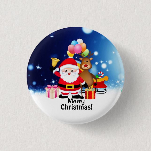 Merry Christmas Round Button (Front)