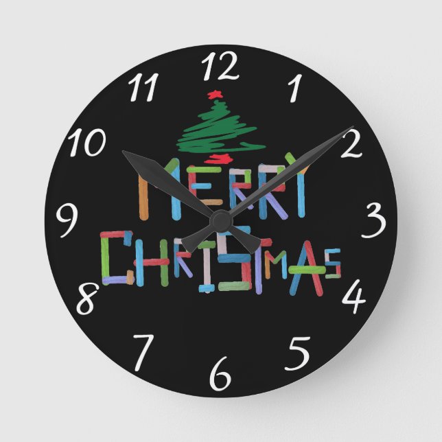 Merry Christmas Round Clock (Front)