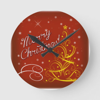 Merry Christmas Round Clock