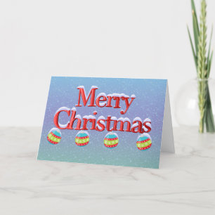 Merry Christmas Round Festive Ornaments with Snow Holiday Card