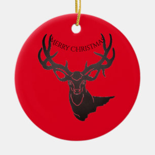 Merry Christmas Round Ornament-Deer Ceramic Orname Ornament