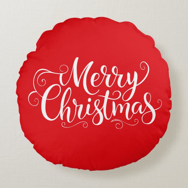 Merry Christmas  Round Pillow (Front)