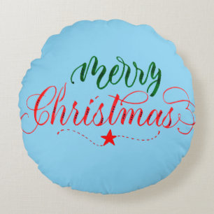 Merry Christmas Round Pillow