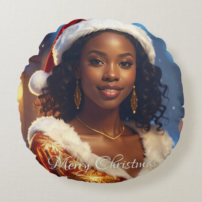 MERRY CHRISTMAS ROUND PILLOW (Front)
