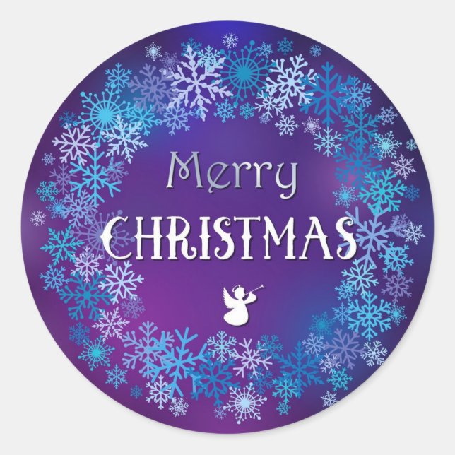 Merry Christmas Round Sticker (Front)
