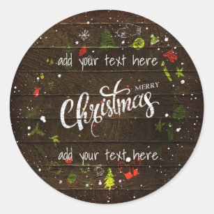 Merry Christmas Round Sticker