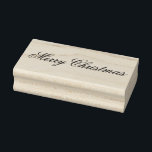 Merry Christmas Rubber Stamp<br><div class="desc">This wooden rubber stamp is shown with a Merry Christmas phrase print. 
Customize this item or buy as is.</div>
