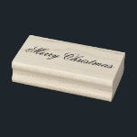 Merry Christmas Rubber Stamp<br><div class="desc">This wooden rubber stamp is shown with a Merry Christmas phrase print. 
Customize this item or buy as is.</div>