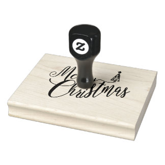 Merry Christmas Rubber Stamp 4x5"