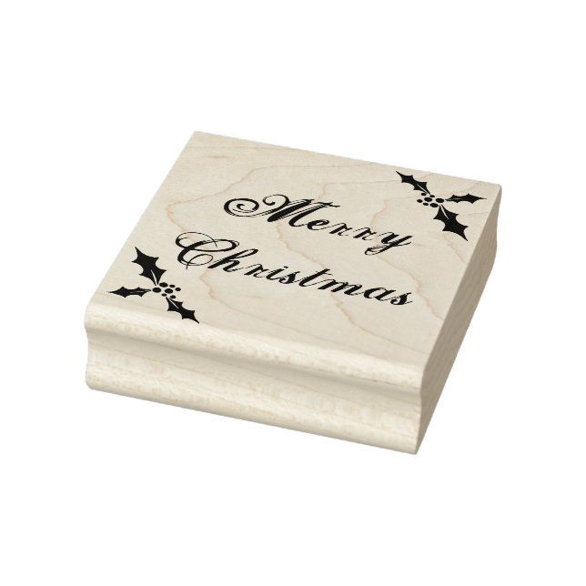 Merry Christmas Rubber Stamp, Christmas Stamp (Stamp)