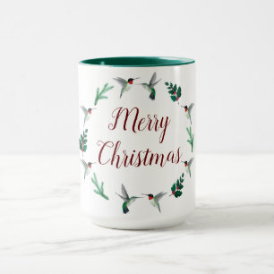 Merry Christmas Ruby-throated Hummingbirds Mug