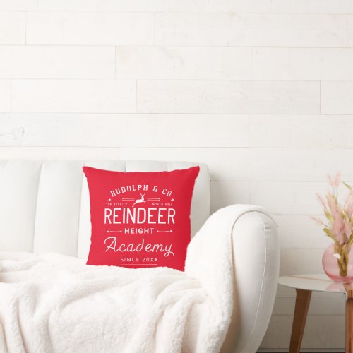 Merry Christmas  Rudolph Academy Throw Pillow