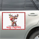 Merry Christmas Rudolph Car Magnet