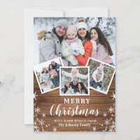 Rustic Family Photo Christmas Cards