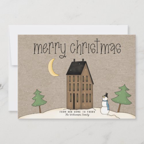 Merry Christmas Rustic Country Holiday Card 
