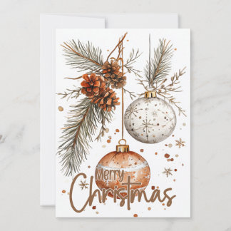 Merry Christmas Rustic Greeting Invitation