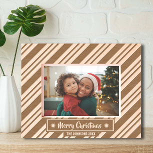 Merry Christmas rustic hoilday photo wooden etched
