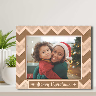 Merry Christmas rustic hoilday photo wooden etched