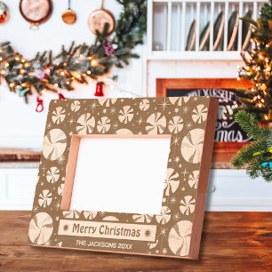 Merry Christmas rustic hoilday photo wooden etched