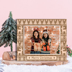 Merry Christmas rustic hoilday photo wooden etched