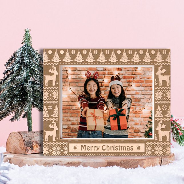 Merry Christmas rustic hoilday photo wooden etched (Creator Uploaded)
