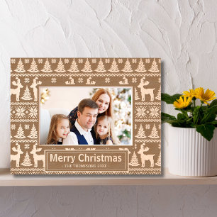 Merry Christmas rustic hoilday photo wooden etched