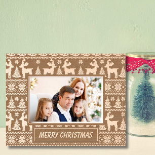 Merry Christmas rustic hoilday photo wooden etched