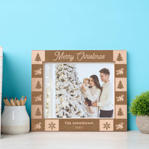 Merry Christmas rustic hoilday photo wooden etched
