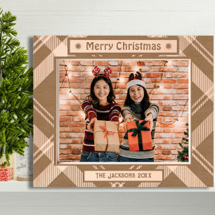 Merry Christmas rustic hoilday photo wooden etched Engraved Frames