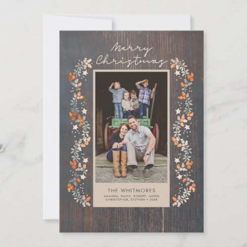 Merry Christmas Rustic Holiday Photo - Simple Rustic Family Photo Holiday Cards.