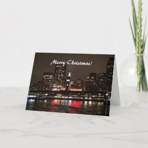 Merry Christmas! San Francisco at night Holiday Card