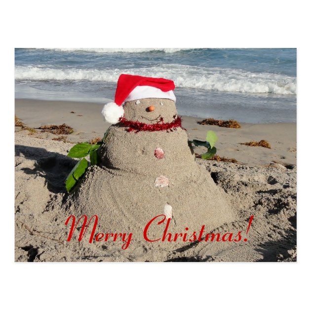 Merry Christmas! Sandman Snowman Postcard