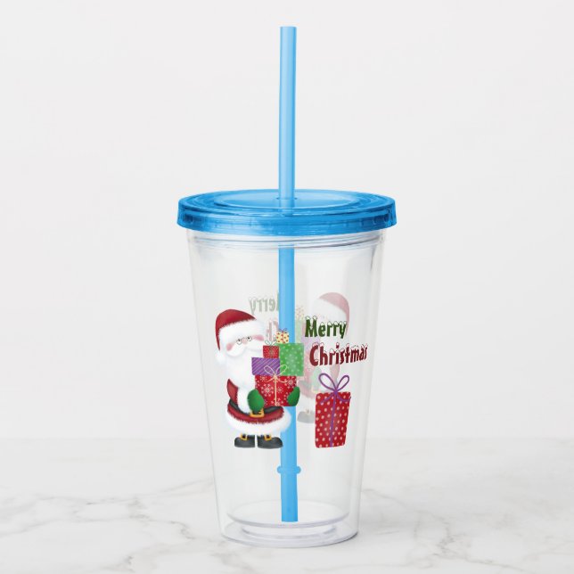 Merry Christmas Santa Acrylic Tumbler (Front)